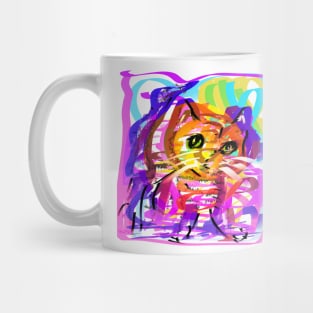 Purple Pink  Cat Mug